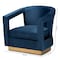 Baxton Studio Neville Modern Luxe and Glam Navy Blue Velvet Fabric Upholstered and Gold Finished Metal Armchair 190-11615-ZORO - alternate 8